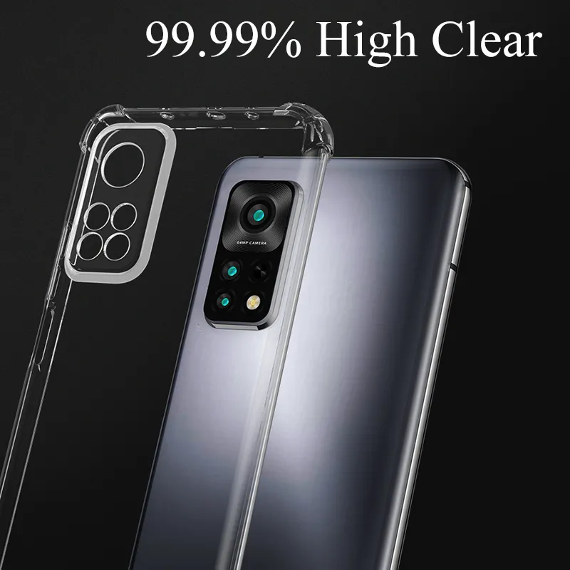 حالات السيليكون المقاومة للصدمات لـ Xiaomi Redmi Note 11 10 9 Pro 11S 10S 9T 9A 9C Clear Soft K50 K40 K30 K30s