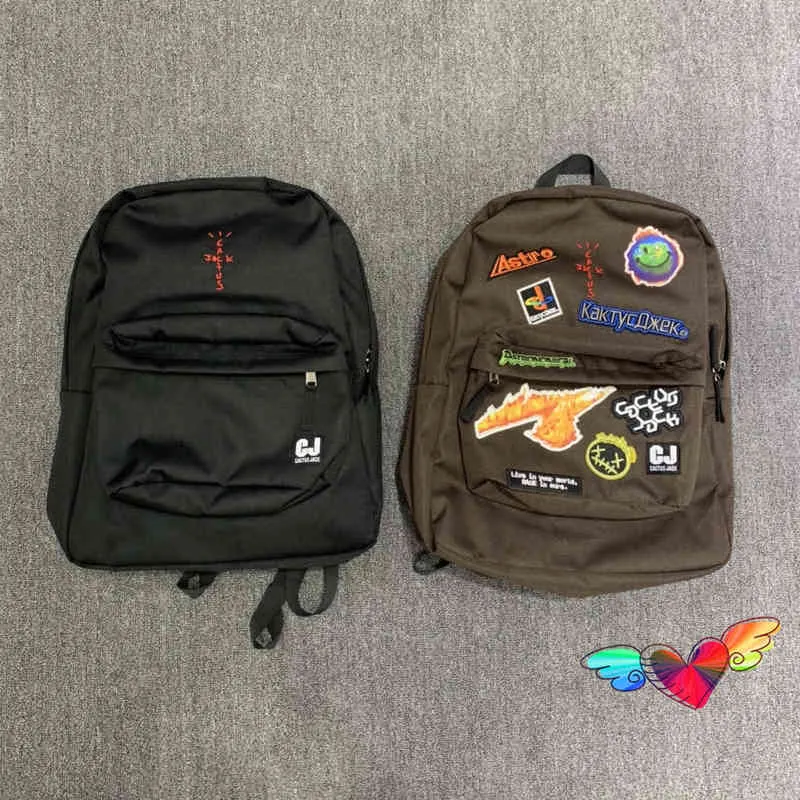 Backpack Men Women High Quality Embroidered Cactus Jack Bag Black Brown Backpacks T2207224599180