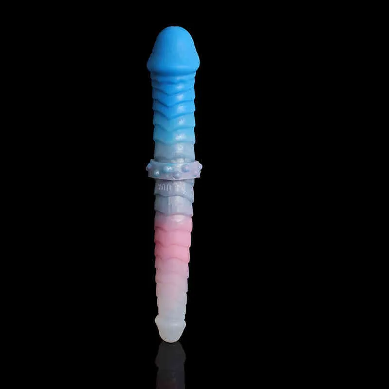 NXY Dildos silikonowy podwójny penis penis żeński fałszywy analny wtyczka dorosłych produktów Passion Massage Masturbacja zabawka 0316