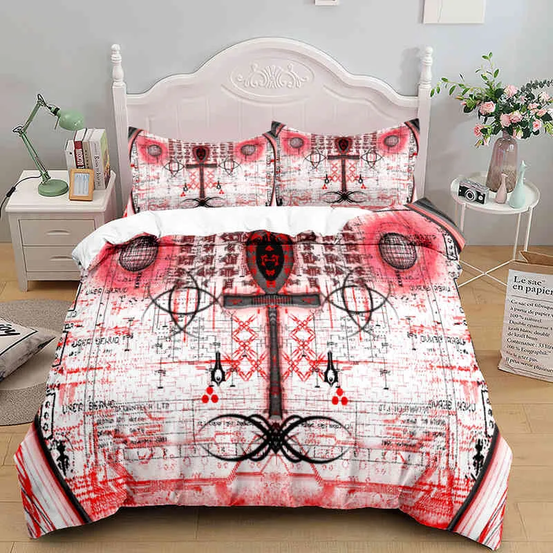 Set di biancheria da letto consolatore dell'antico Egitto Copripiumino in lino 3d di lusso Copripiumino matrimoniale con letto matrimoniale completo 135