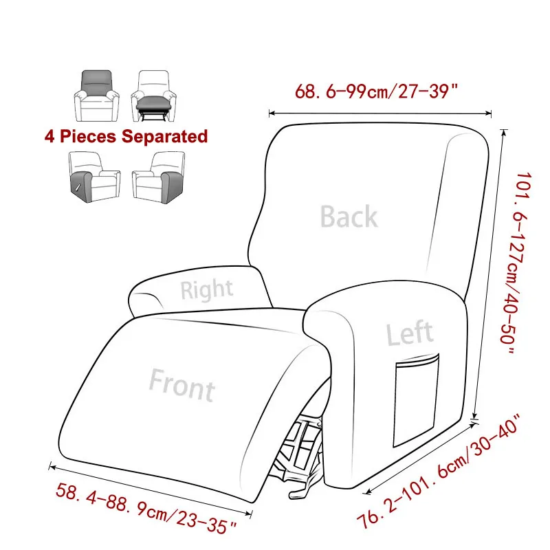 Polar Fleece Lavable Amovible Split Recliner Chair Cover Slipcovers Dog Cat Pet Single Seat Couch Lazy Boy Fauteuil Sofa 220615