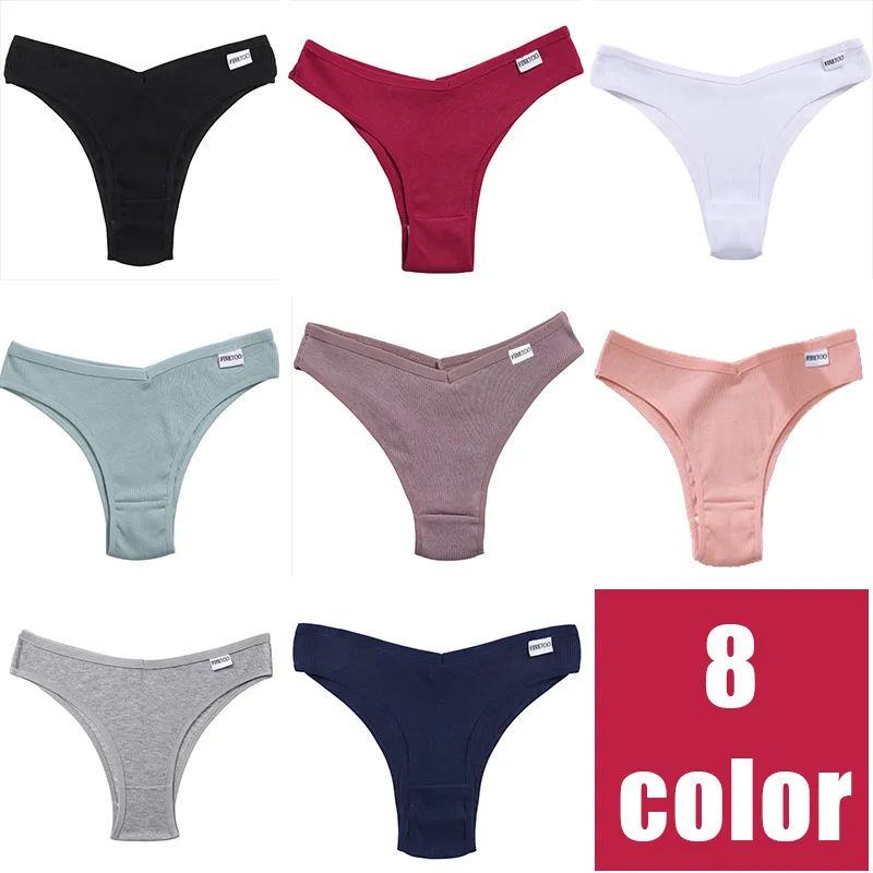 3 StksVrouwen Brazilië Slipje Katoen Lage Taille Slips Vrouwelijke Zachte Ondergoed Dames 8 Effen Kleur Meisjes M-XL Intimates lingerie 220511