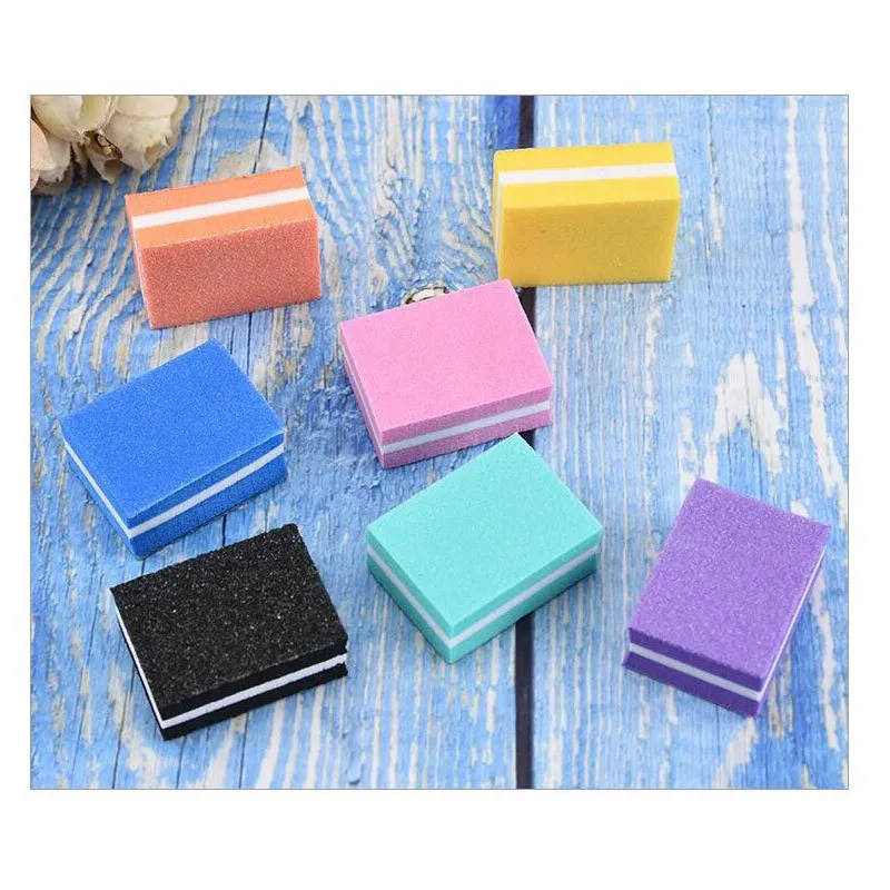 Mini Colorful Sand Nail File Buffer Block Pink Sanding Tools Pedicure Manicure Accessories