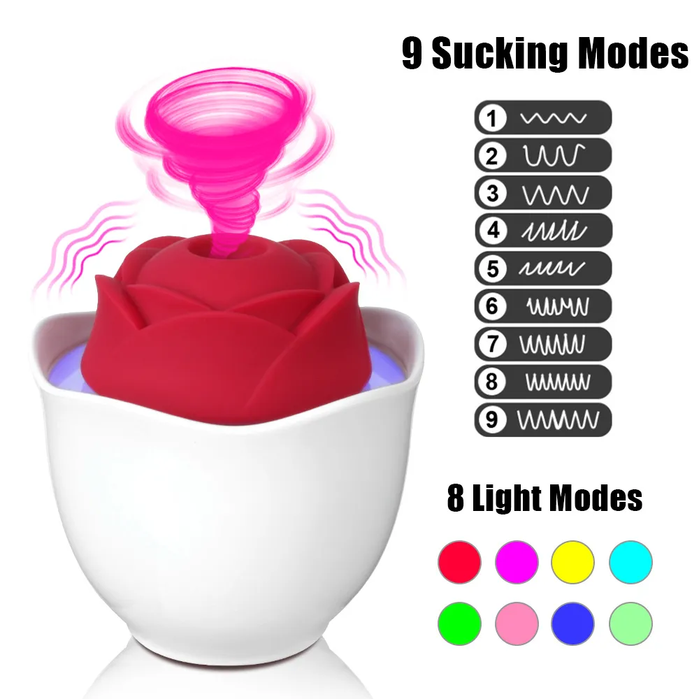 Clitoris ventouse vagin masseur sucer vibrateur jouets sexy pour les femmes avec Mode lumière Rose forme Clitoris stimulateur produits pour adultes