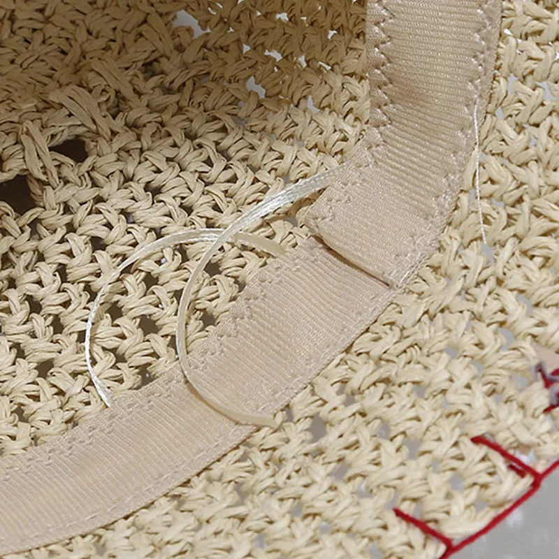 Chapeau de seau de paille en papier dames crochet respirant panama bord de point de point de pêche Bob Caps de pêche filles d'été uv hat de plage 2205114905019