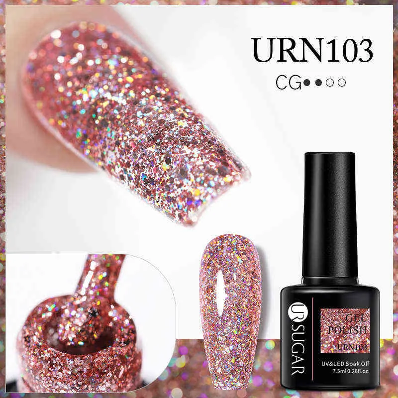 NXY Żel do paznokci 7 5ml Polski Rose Gold Silver Musing Glitter Cekiny Soak Off UV LED S Art Vernishes Hybrid 0328