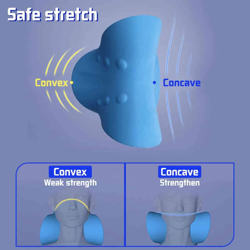 Nek schouder stretcher relaxer cervicale chiropractie tractie apparaat massagekussen voor pijnverlichting cervicale wervelkolom uitlijning 220507