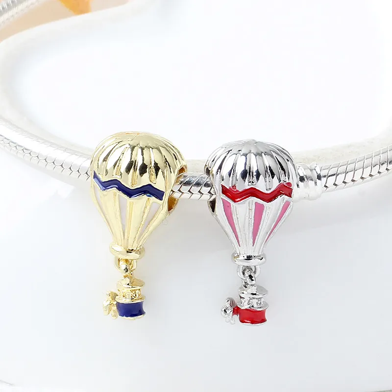 Popular 925 Sterling Silver Cute Hot Air Balloon Pendant DIY Beads for Original Charm Bracelet Women Jewelry Making Gifts8484772