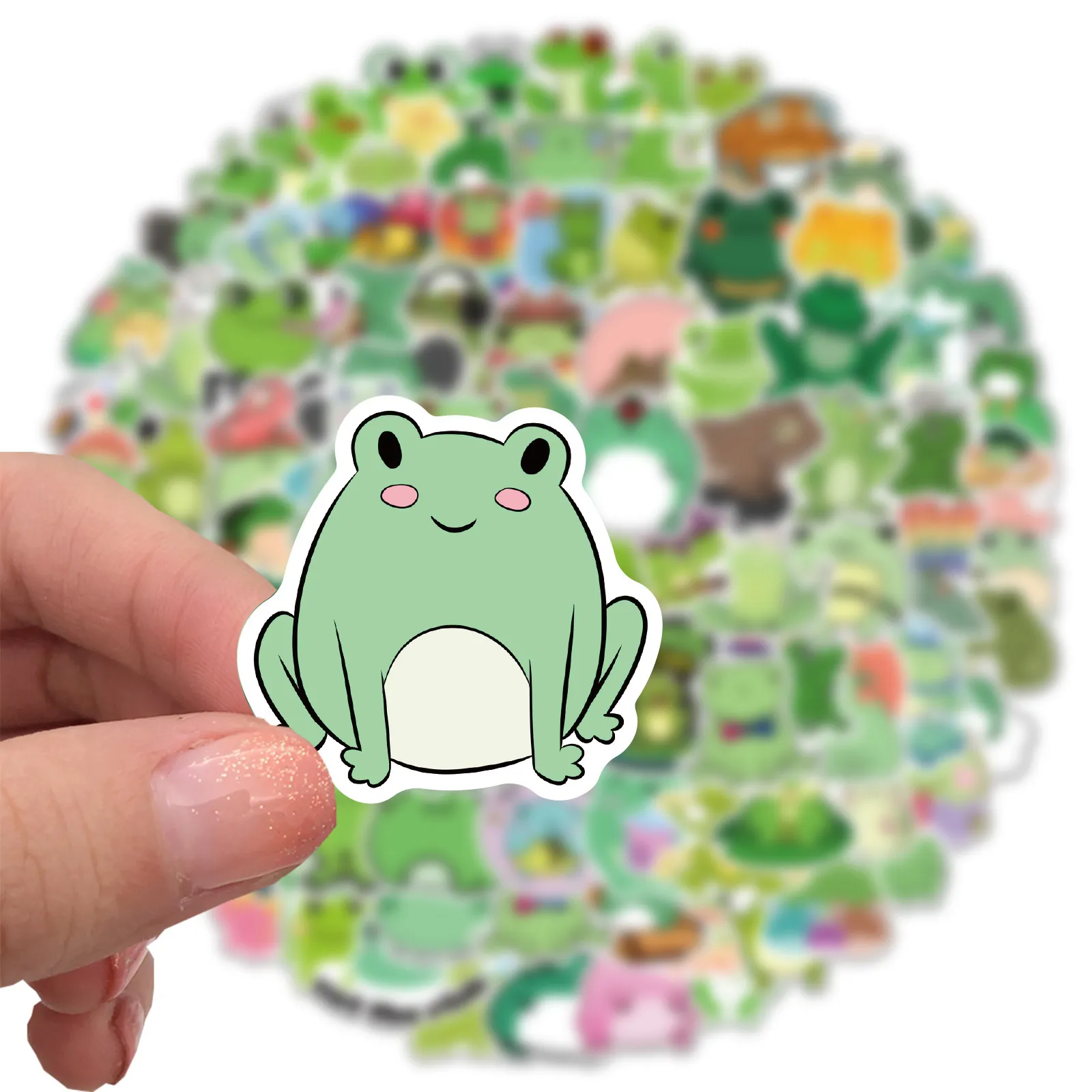 100 Waterproof Frog Sticker Aesthetic Kartun For DIY Graffiti On Guitar ...
