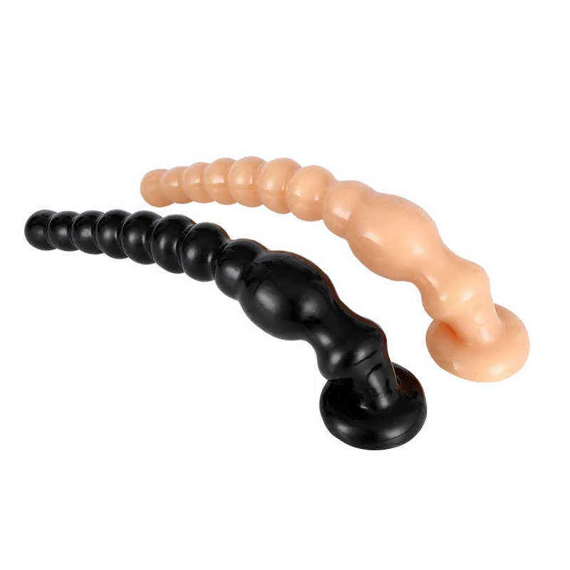 Nxy Anal Toys Soft Buttplug Sextoys Long Butt Plug Beads para mujeres y hombres Tienda Anus Vagina Dilator Juguete erótico Adultos Juegos 220506
