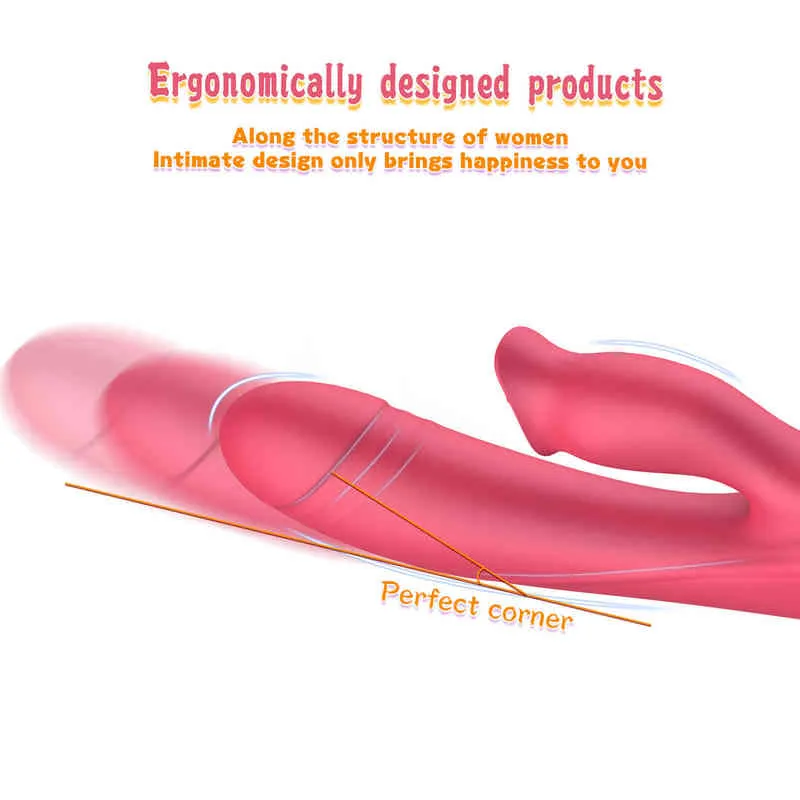 NXY Vibratörler Vibrador Teleskppico De Conejo Para Adultos Consolador Estitorador L Cltoris Y Punto G Lengua Sanal Empuje Vibracin Juguetes 0408