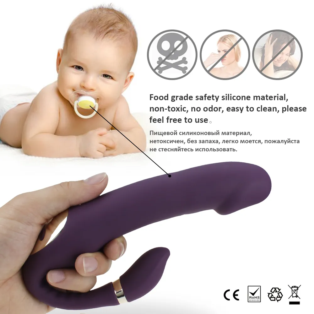 Sexig vibrator g-spot simulera mjuka dubbelhuvud vibrera leksaker för kvinnor klitoris massager laddning c-form par kul