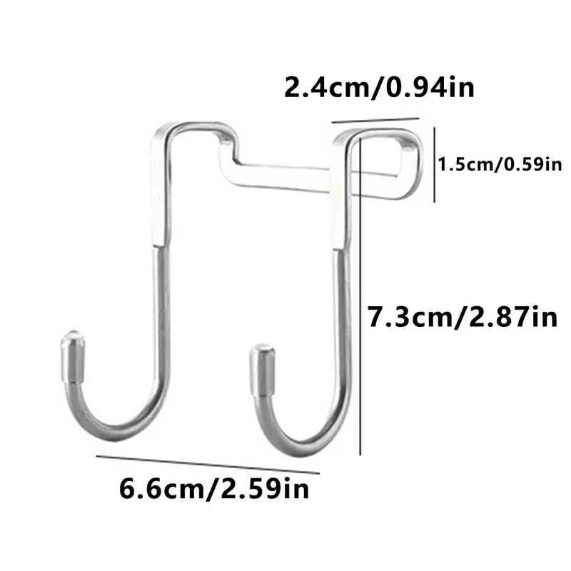 1-stc s-type deurhanger haak roestvrijstalen stalen ponskast zonder sporen kleding achterwand gemonteerd s