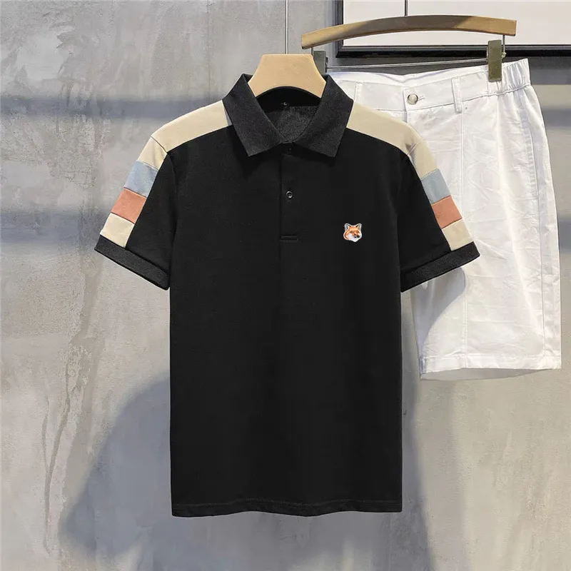 Mens Luxury Maison 마스코트 자수 브랜드 Appliqued Cotton Polo T Shirt 남성 패션 반팔 남성 골프 탑 220606