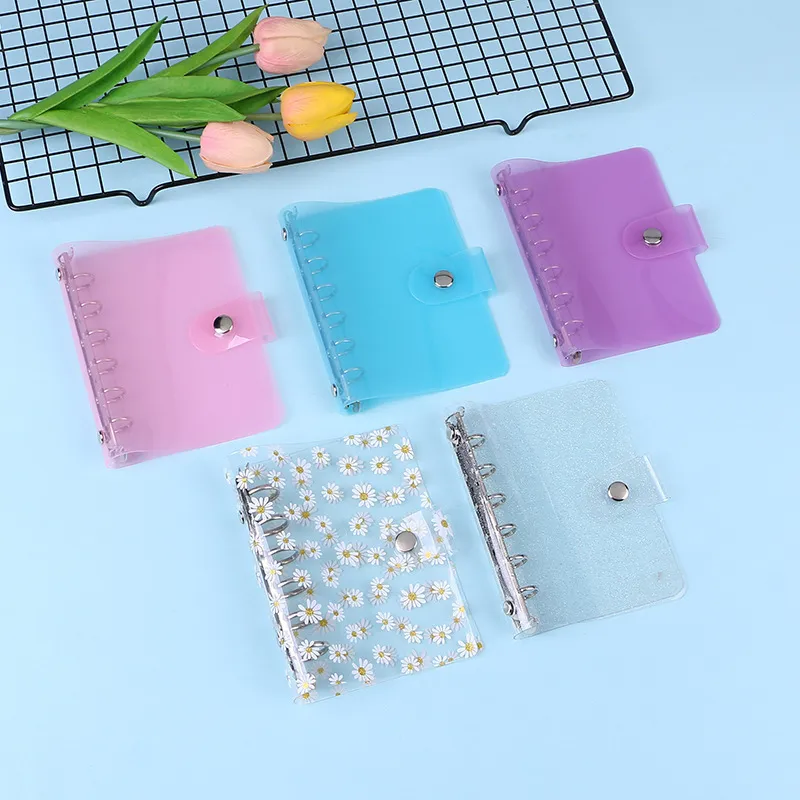 المفترات A7/A6/A5 Rose Golden Golden Blue Glittery Bling Binder Cover Cover Diary Planner Paper School Stechery