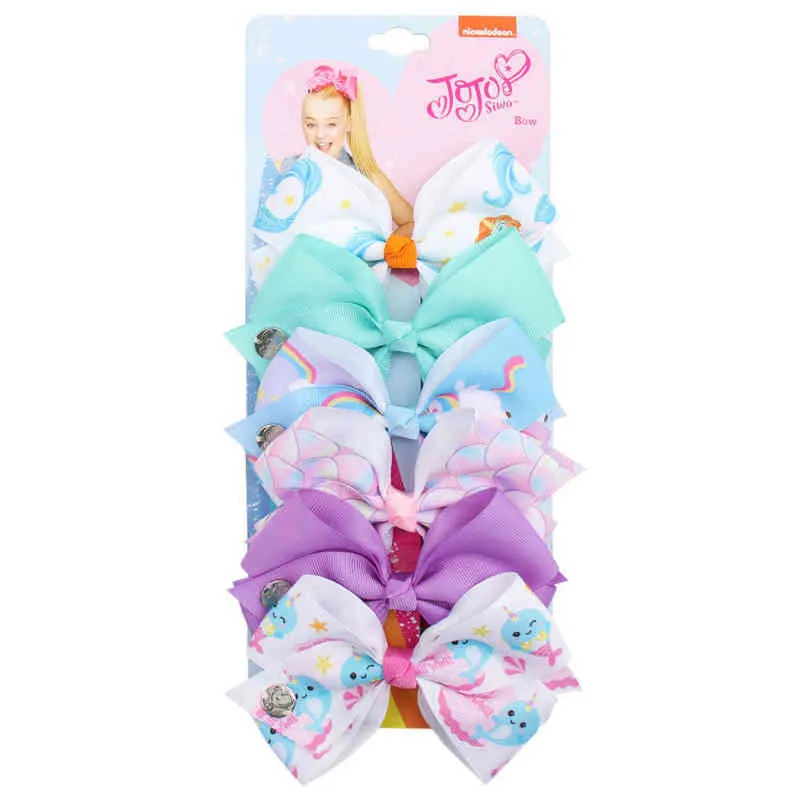 ncmama siwa print bukknot hair bows for girls princess ribbon hairgrips jojo bows hair clip