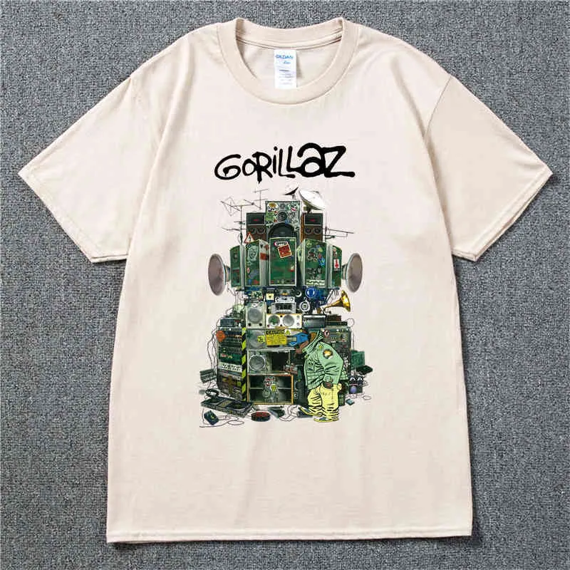 Gorillaz T Shirt UK Rock Band Gorillazs Tshirt Hip-Hop Alternative Rap Music Tee Shirt The Now-Now New Album T-shirt Pur Coton