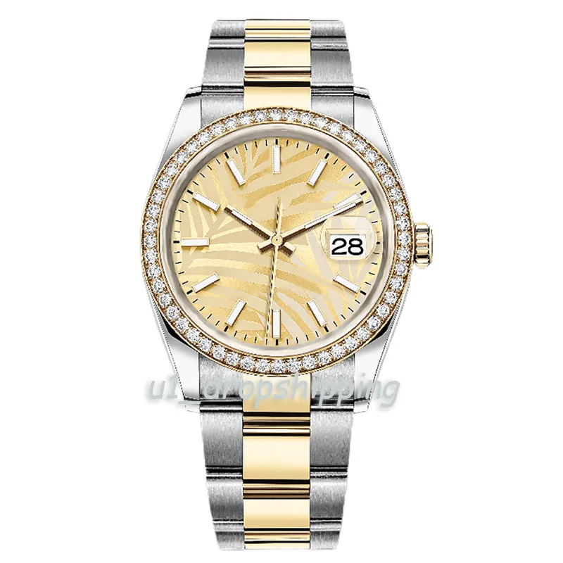 Drop-relógio mecânico automático masculino e feminino relógios moldura de diamante pulseira de aço inoxidável completa wrtstwatch281t