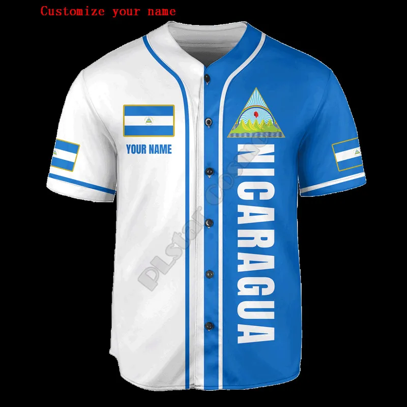 Honduras Half Personalisieren Sie Ihren Namen Baseball-Trikot-Shirt 3D-gedruckte Herren-Casual-Hip-Hop-Tops 220707