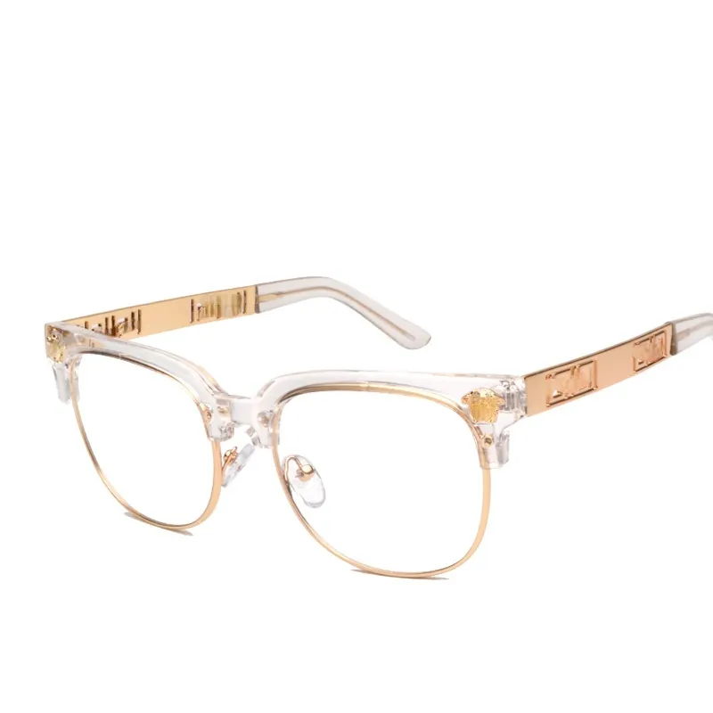 أزياء مصمم النظارات الشمسية النساء الرجال البصريات وصفة طبية إطارات النظارات خمر عادي زجاج النظارات مع الشعار