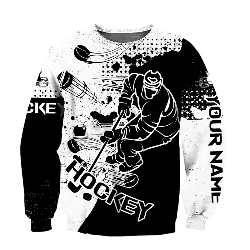 Donker plstar 3D geprinte hockey aangepaste naam satan cadeau Harajuku streetwear pullover casual unisex hoodies sweatshirt zip stijl 2 220704GX