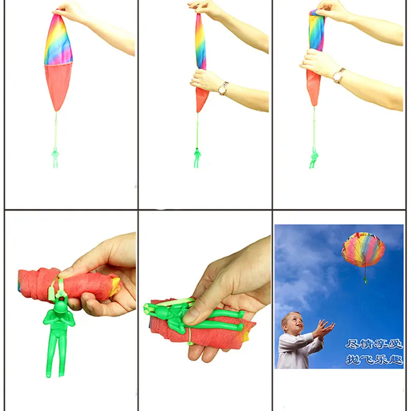 Fidget Toys Thrashing Parachute Kids Outdoor Funny Toy Game для детей Fly Fly Parachute Sport с Mini Soldier 2023
