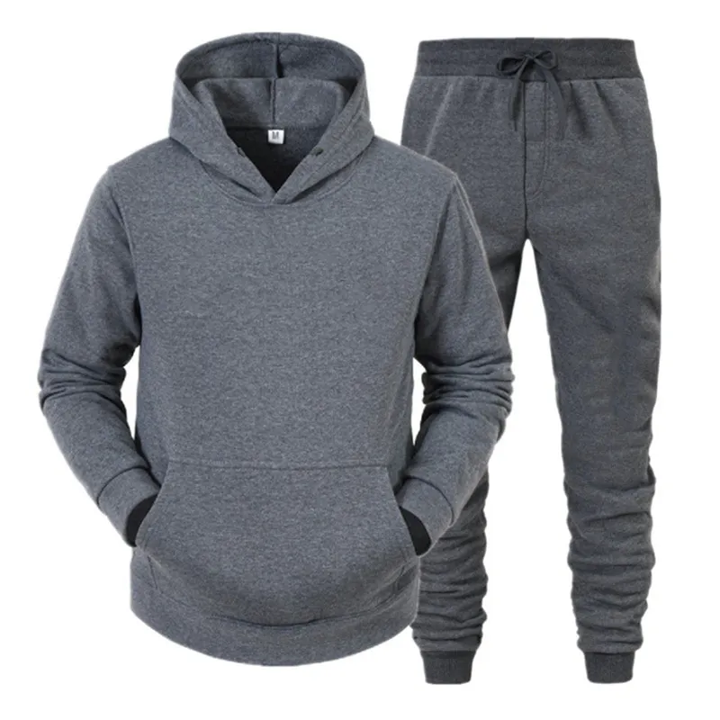 Man Hooded Sweatshirts and Man Pants Casual Mens Tracksuit Sportswear Autumn Winter Men Set Set Overdimensionerade Herrkläder 220813