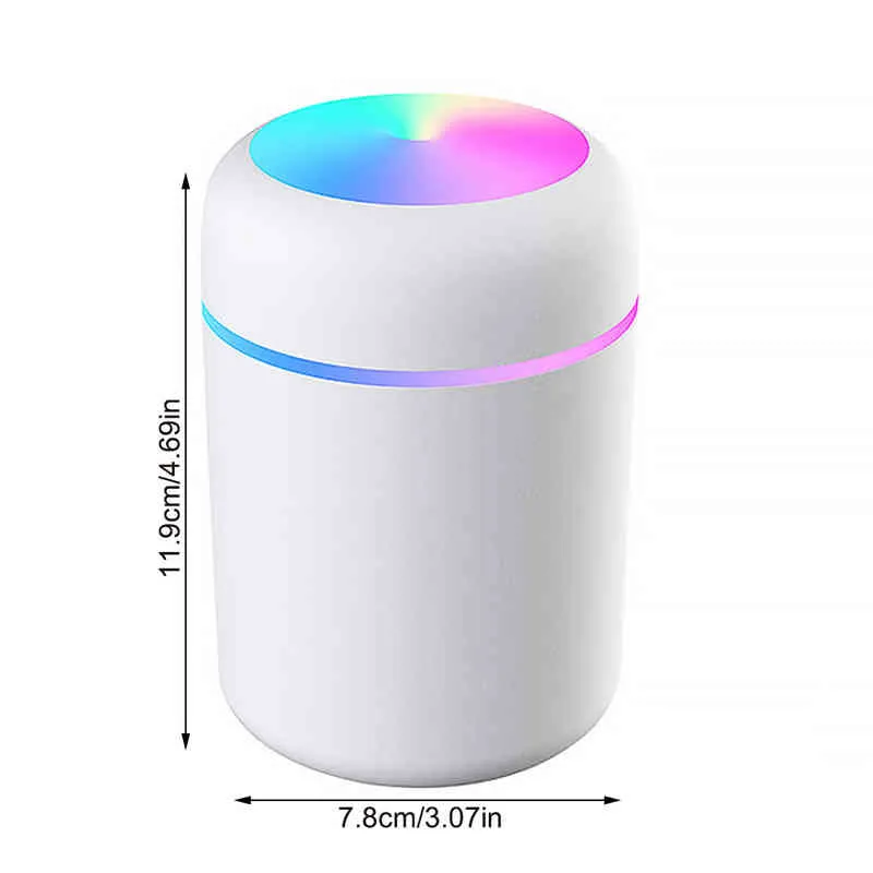 Портативный 300 мл Увлажнитель USB Ultrasonic Dazzle Cup Aroma Diffuser Cool Maker Очистка воздуха с романтическим светом