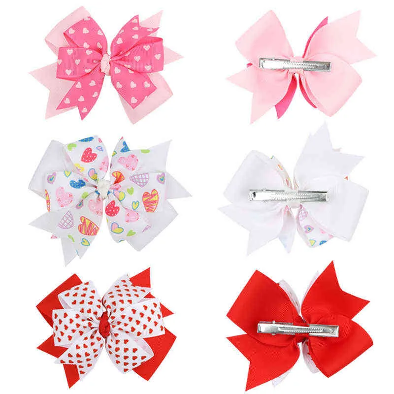 Oaoleer mignon bébé cheveux nœuds Clips doux coeur rose épingles à cheveux Barrettes pour bébé filles belle saint valentin cheveux accessoires AA220323