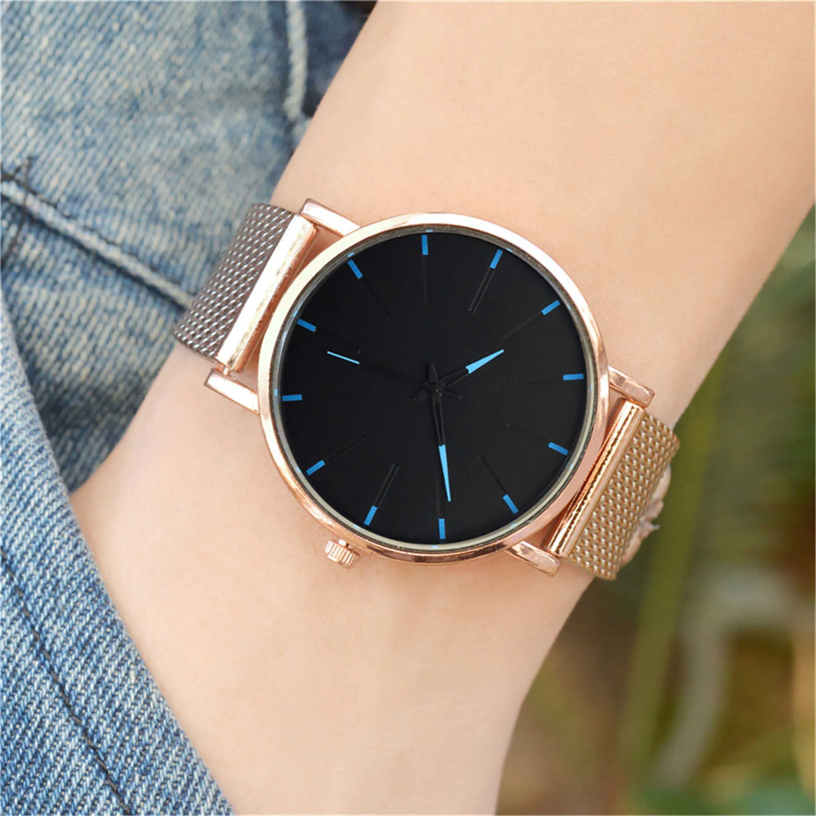 Quartz Watch Simple Harajuku Style Stainless Steel Strap for Men Fashion Casual Business Wristwatch Drop Ship