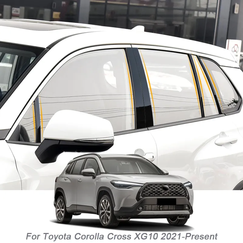 Car Window Center Pillar Sticker Trim Anti-Scratch Film For Toyota Corolla Cross XG10 2021-2024 Auto External Accessories