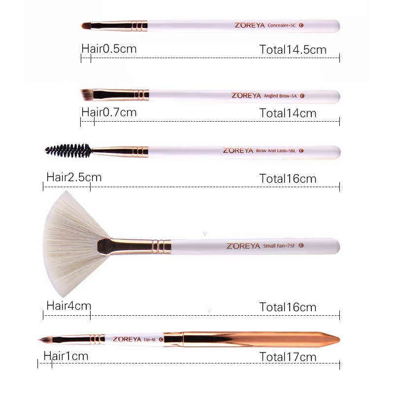 Makeup Tools Zoreya Märke 10st Borstar Set Kit Professional Cosmetic Eyeshadow Foundation Pulver Make Up Wholesale220422