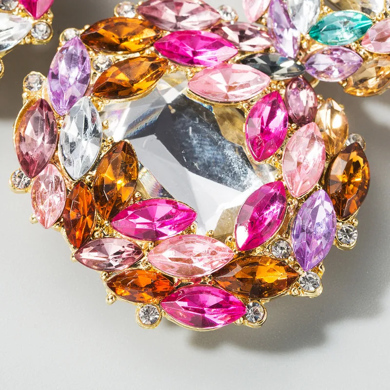 Orecchini femminili di moda orecchini di diamanti in vetro personalità geometrica in lega esagerata San Valentino CX220402