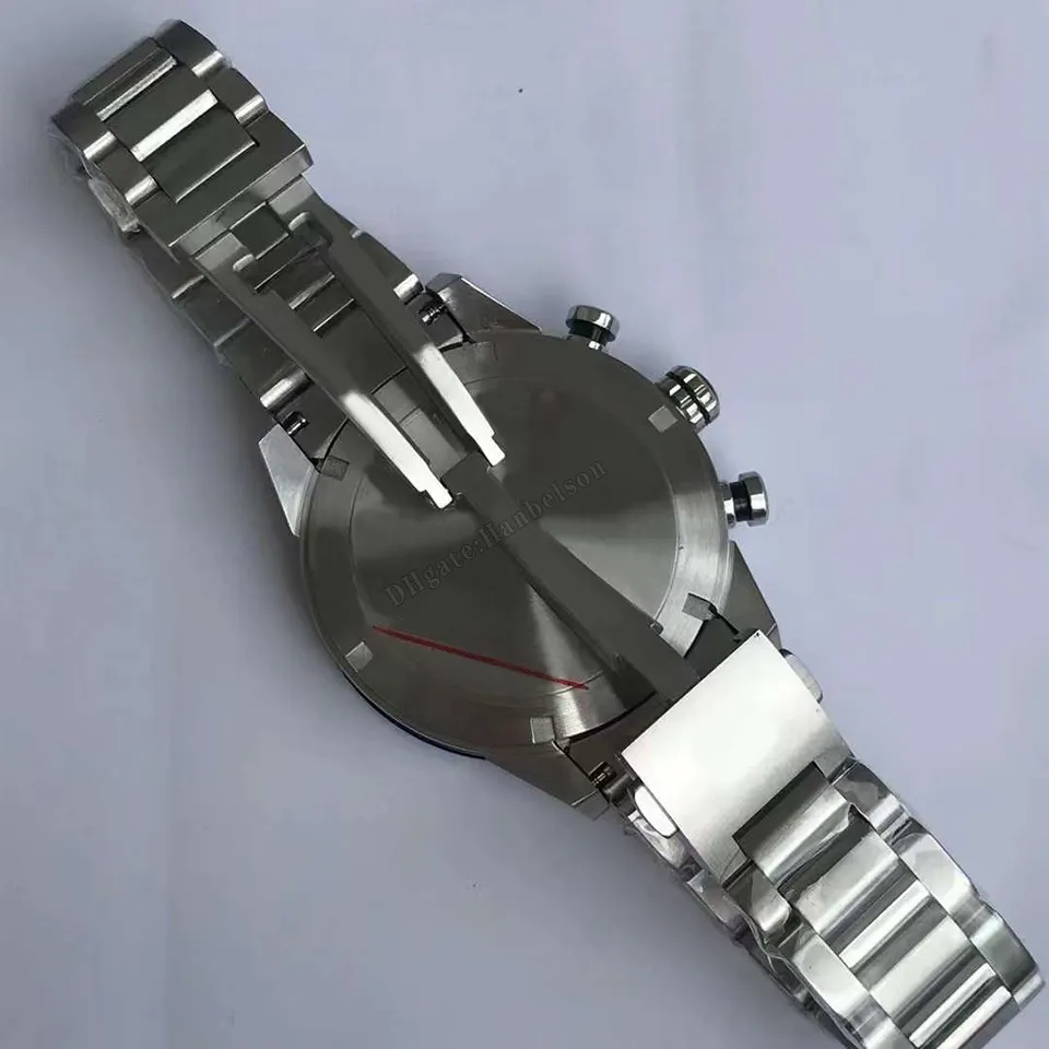Montres pour hommes style de course de sport mouvement à quartz VK cadran noir bracelet en cuir chronographe 44 mm montres-bracelets Hanbelson212T