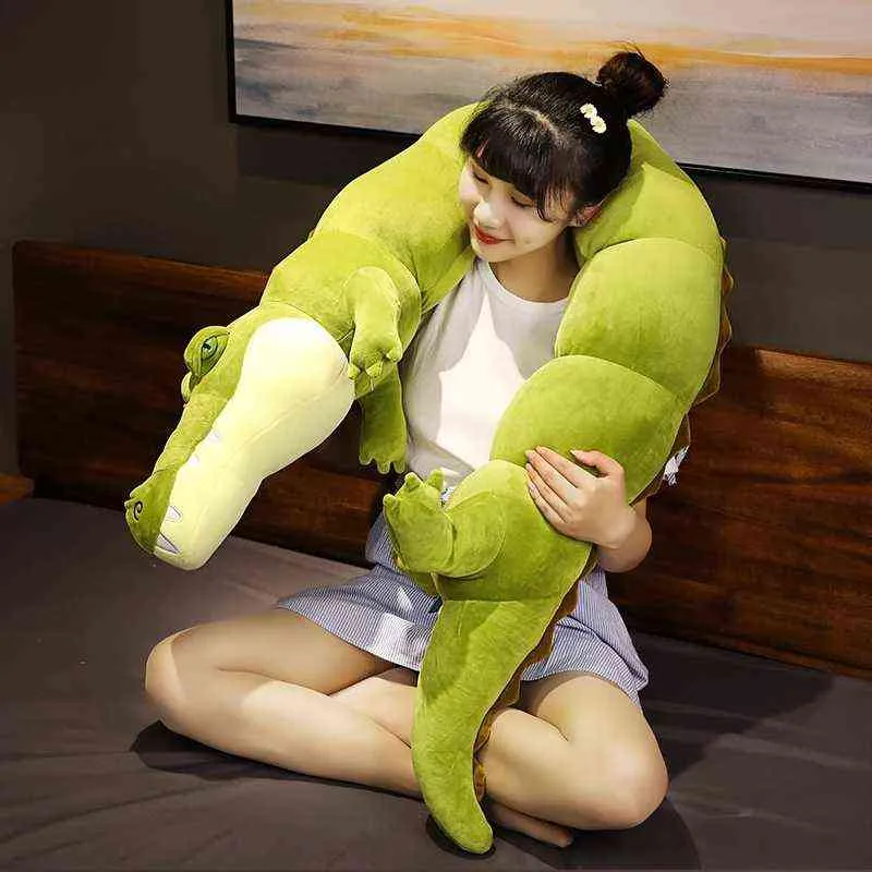 Cm Giant Real Life Filled Coccodrillo Cuddle Simulation Animal Alligator Dolls Kawaii Cuscino creativo bambini Regali J220704