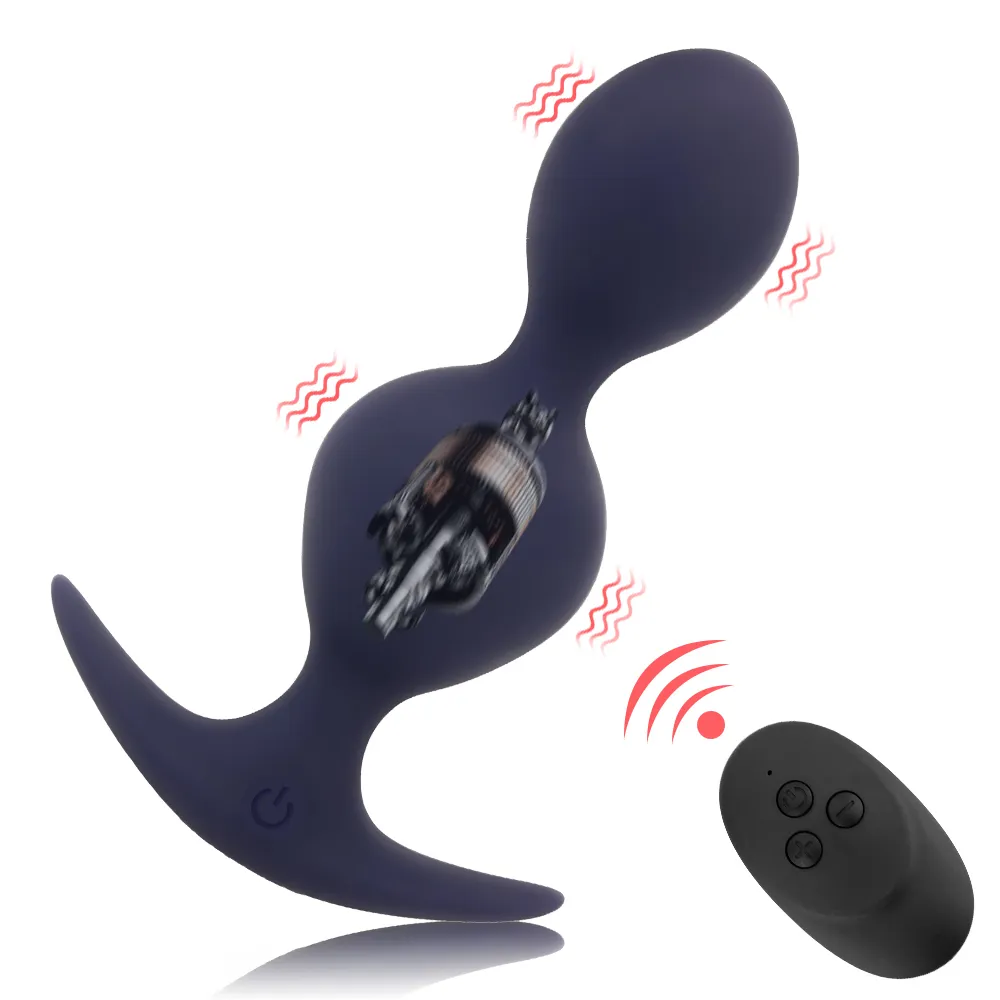 OLO Control remoto Vibrador de cuentas anales Vibrador Masajeador de próstata Juguete sexy para mujer Hombre Butt Plug Productos para adultos