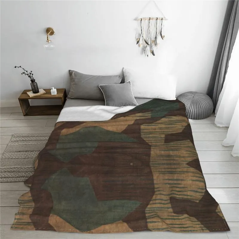 Одеяла Splintertarn, немецкое камуфляжное нечеткое одеяло, армейский военный камуфляжный плед по индивидуальному заказу для кровати, дивана, дивана, ковер, одеяла Bla2887
