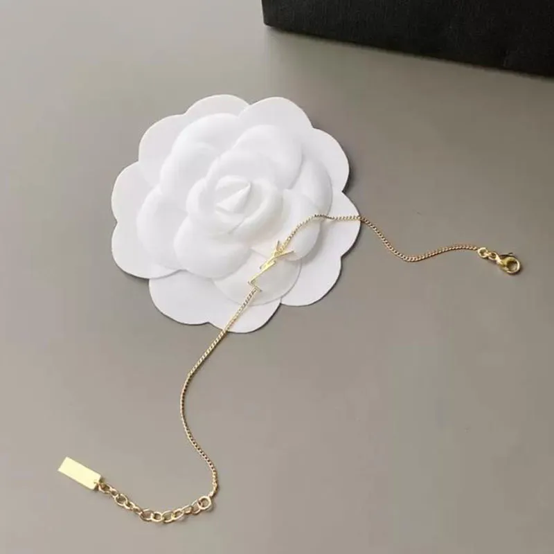 Designer Gold Chain Bracelet for Women, Love Jewelry Luxury Letter Pendant Y Bracelet, Charm Earring, Wedding G2205242Z