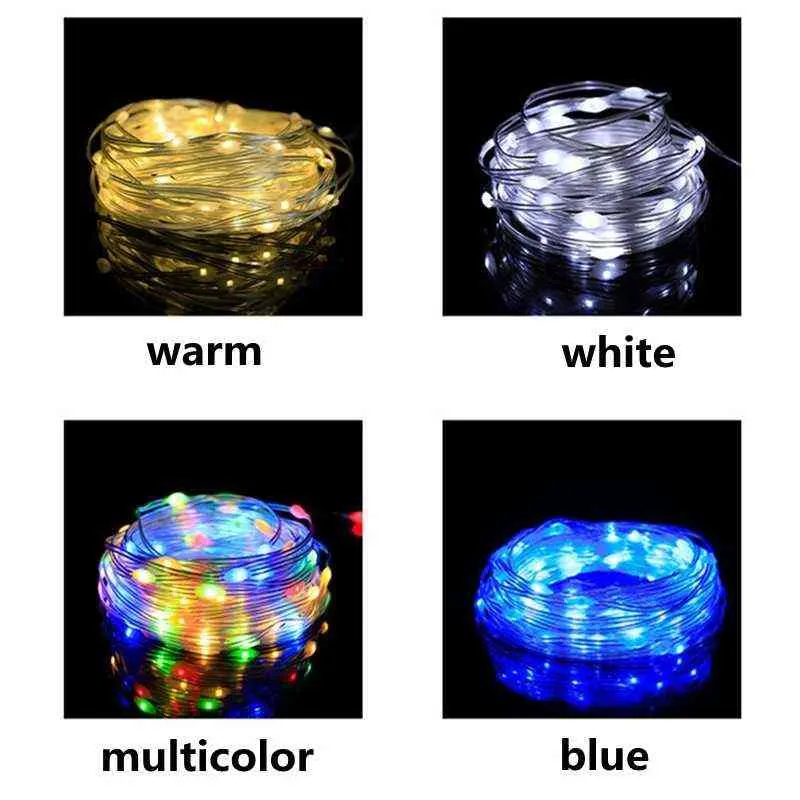 Led Solar String Lights Outdoor Waterproof Fairy Garland Solar Energy Christmas Wedding Garden Balcony Street Decoration Light J220531