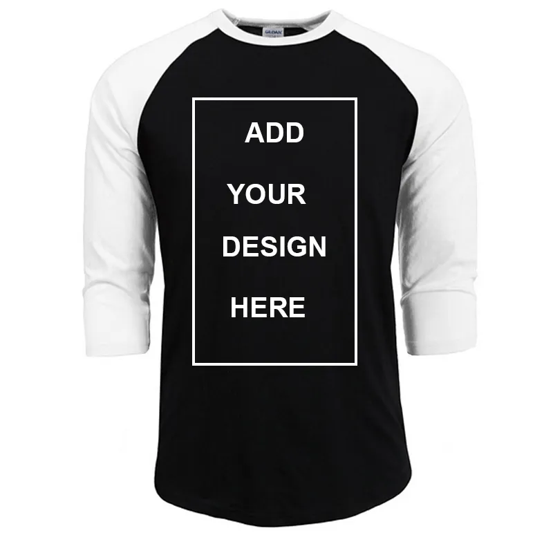 Customized T Shirt Men Design O-Neck T-shirt Men's Casual 100% Cotton 3/4 Sleeve Tshirt Raglan Jersey Shirt Man 220619