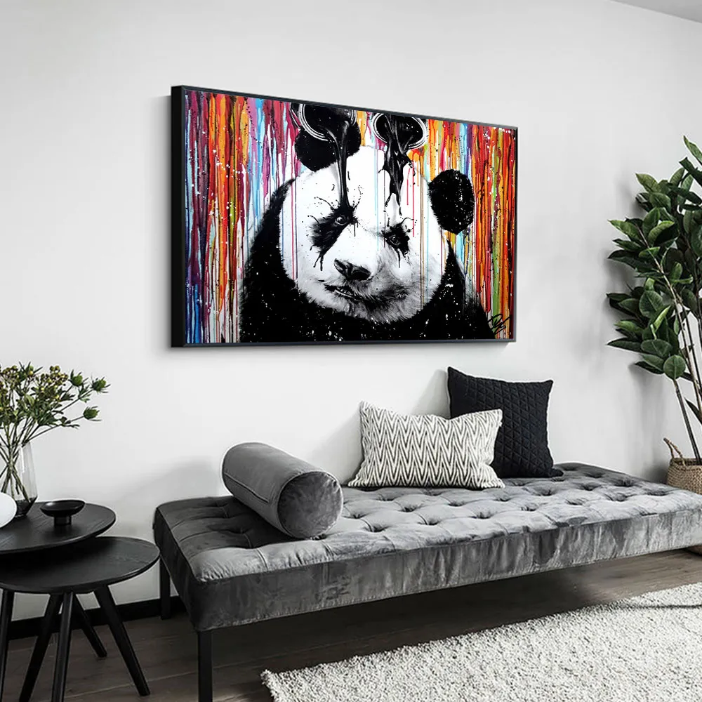 Vibrant Graffiti Style Panda Art Canvas Print ... From Yiwumeixiang, $9 ...
