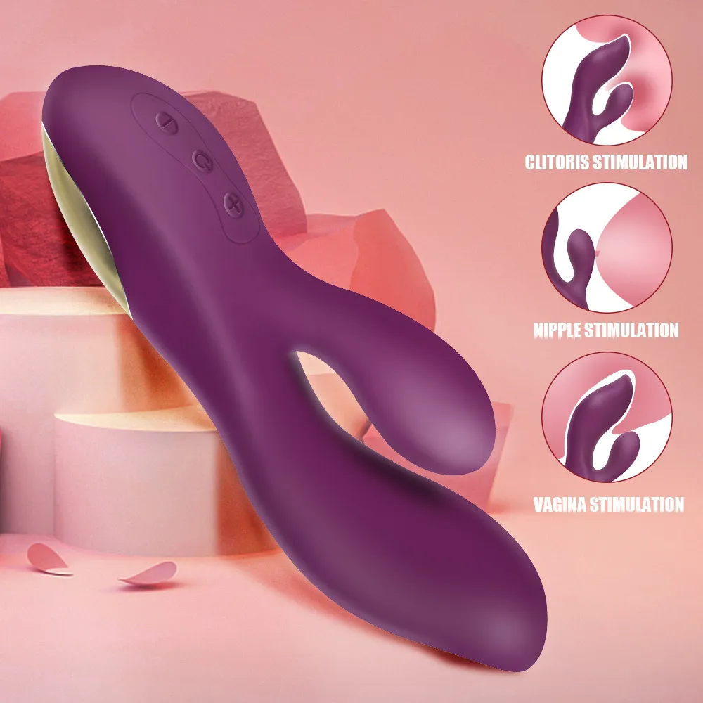 Nipple Vagina Massager G-Spot Rabbit Vibrator Powerful Dildo sexy Toy for Woman Clitoris Stimulator Adults 18 Product 12 Speeds