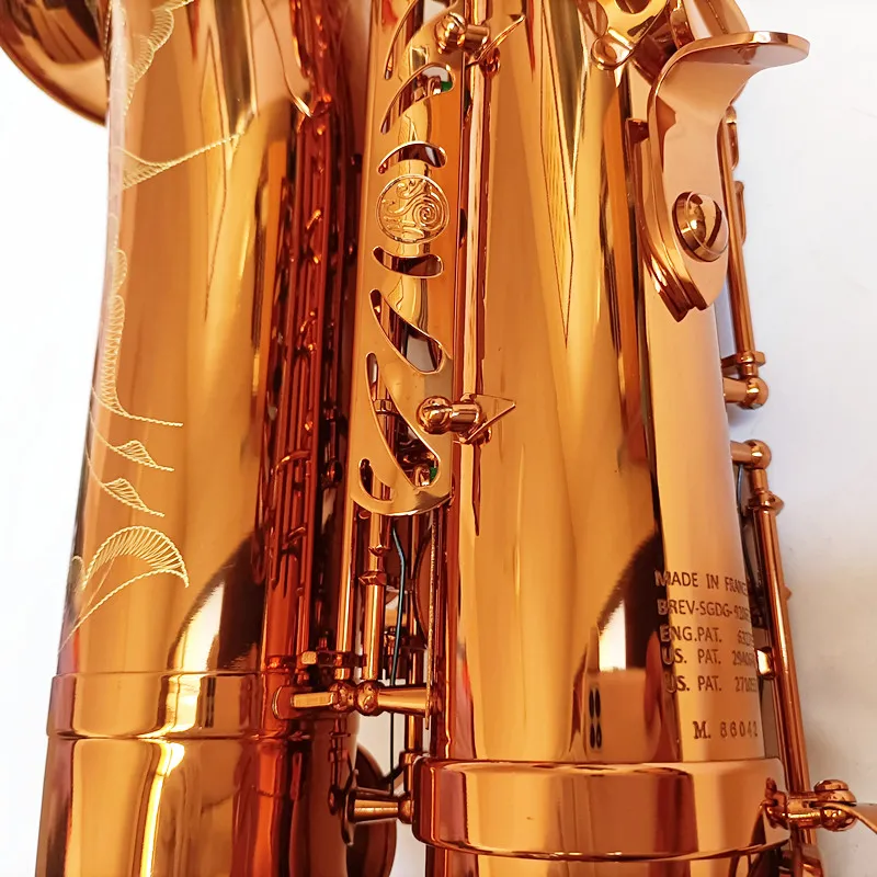 Klassisk Mark6 Tenor Saxofon Högkvalitativ mässing Kaffe Guld Woodwind Instrument Shell Keys Tenor Saxofon med tillbehör