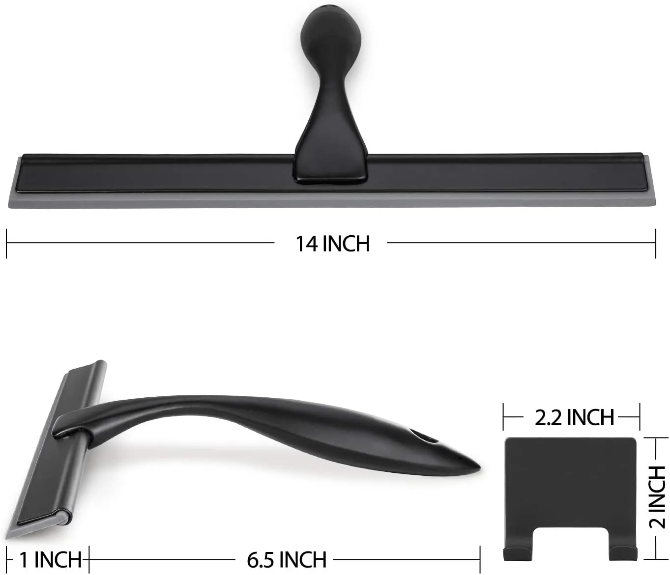 Allanhu All -Guphor Squeegee لأبواب دش نافذة الحمام وزجاج السيارة - الفولاذ المقاوم للصدأ 10 بوصات