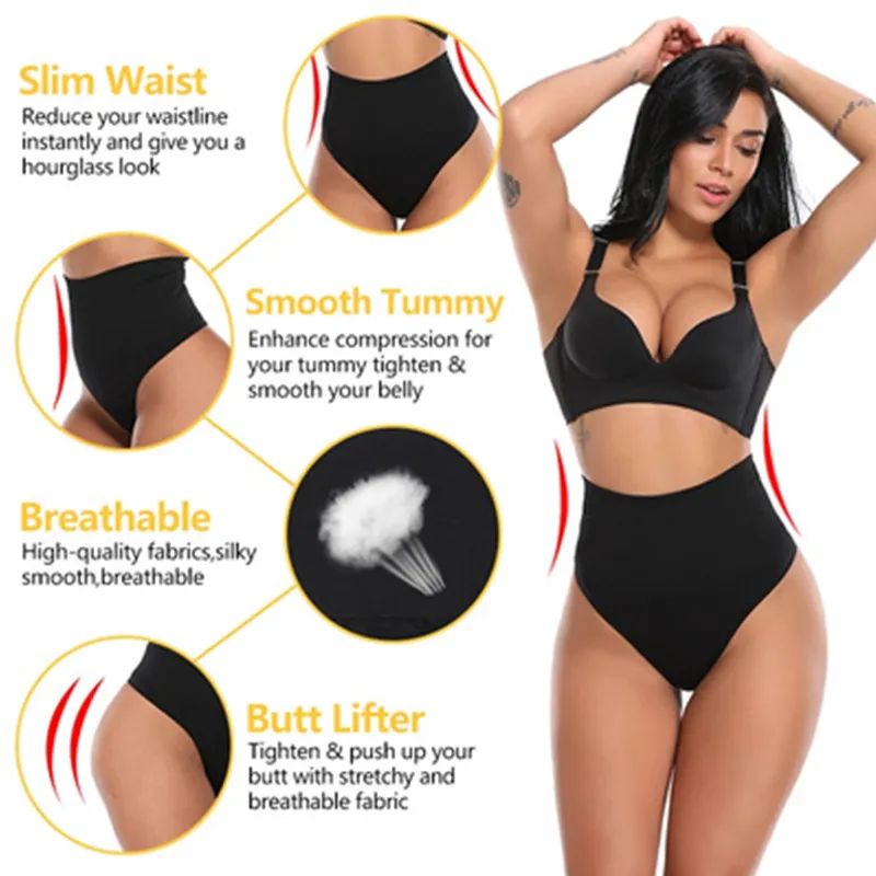 Frauen Tanga Panty Shaper Hohe Taille Bauch Steuer Höschen Abnehmen Unterwäsche Taille Trainer Shaping Slip Butt Lifter Shapewear 220720