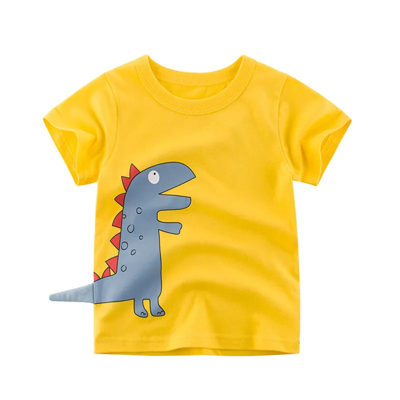 Babyjongen zomer t shirts kinderen peuter kinderen cartoon dieren haaien dinosaurus print katoenen tee tops kleding 220620