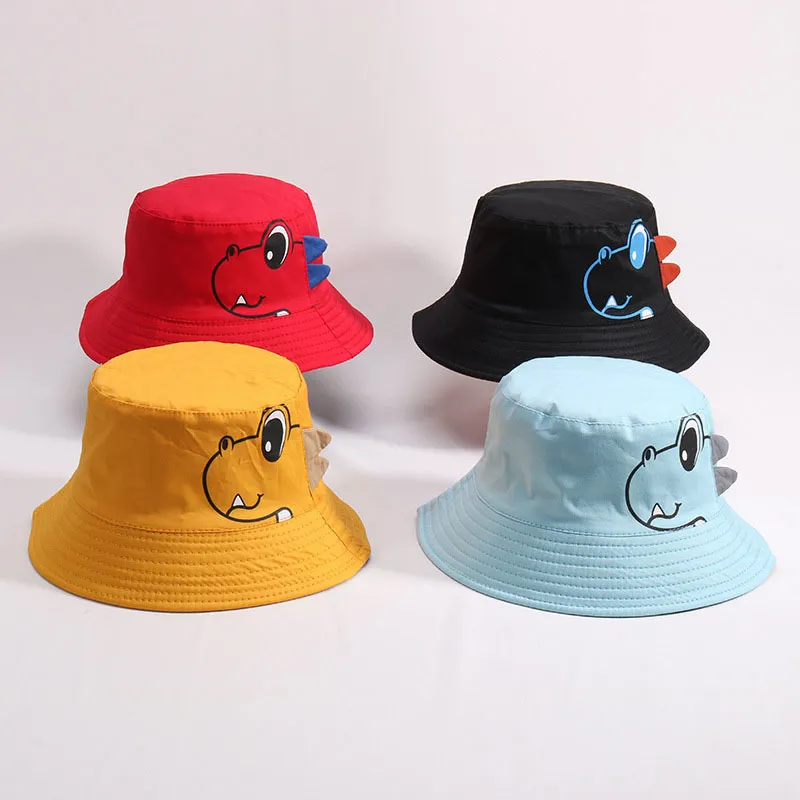 Cartoon Dinosaur Hat Summer Spring Cute Born Panama Cap Kids Girl Boy Casual Sun Protection Hats Fit 6-24 Månter 220514