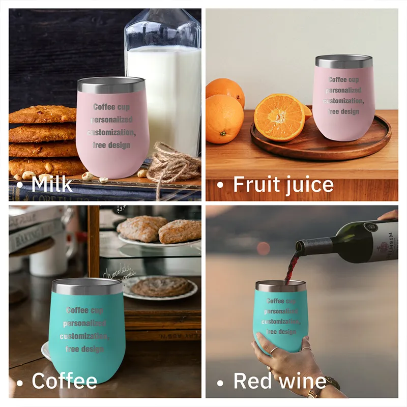 Taza termo de acero inoxidable con tapa y pajita taza interesante Impresión de personalización de texto para regalos complementarios Botellas de agua 12OZ 220623