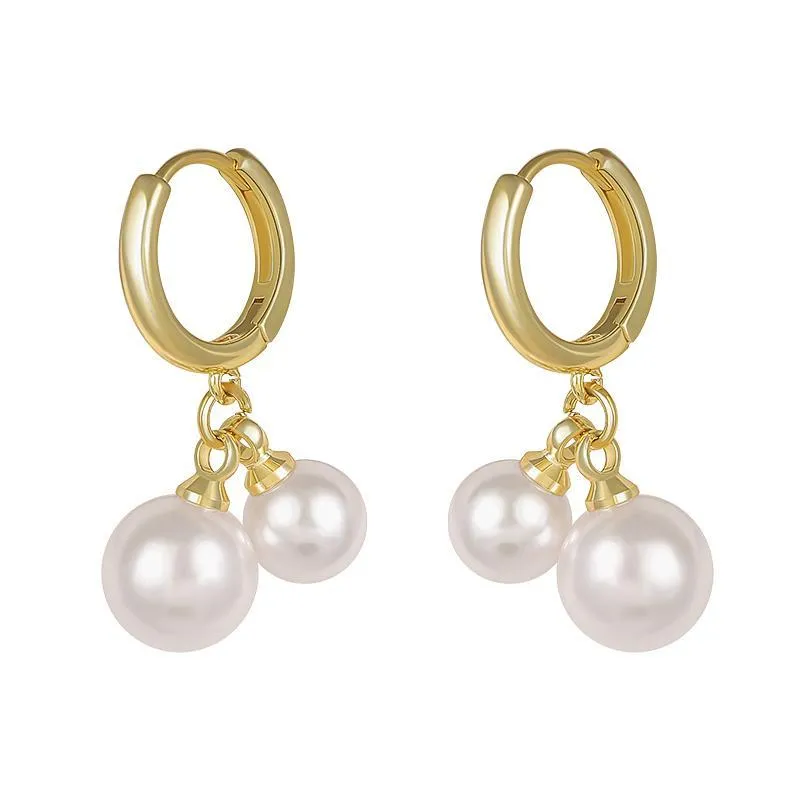 Dangle & Chandelier Simple Pearl Pendant Drop Earrings For Women's Korean Fashion Jewelry Exquisite Accessories Wedding Party Girls