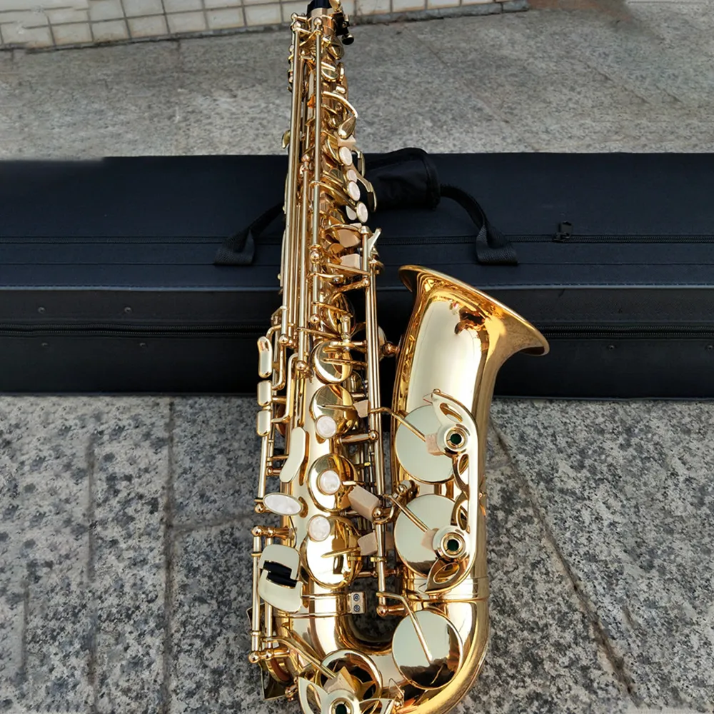 Ouro eb profissional saxofone Alto Original com o mesmo jas-769 um a um modelo de banhado a oroo alto sax antremico